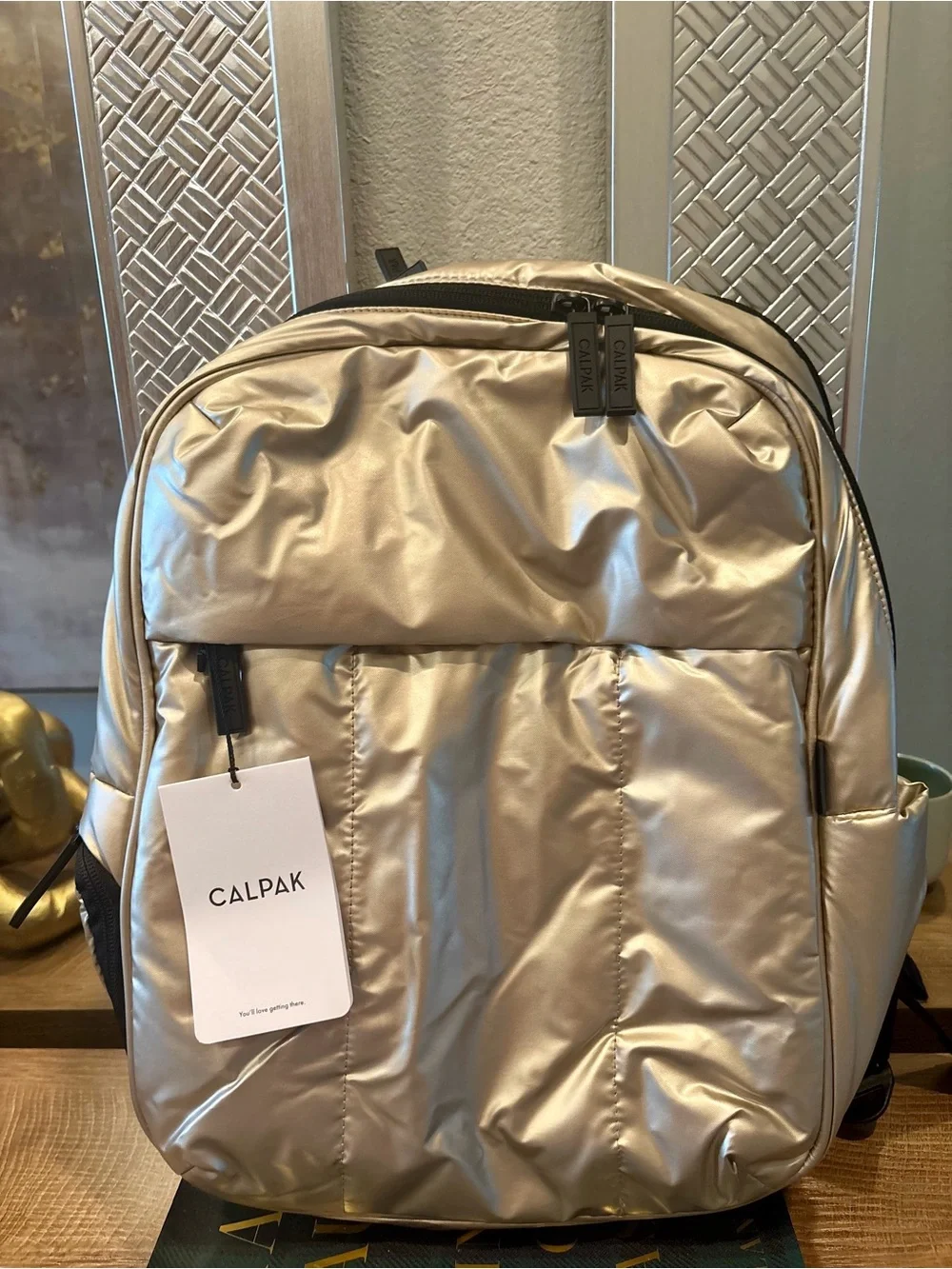 CALPAK Luka 15” Laptop Backpack in Gold